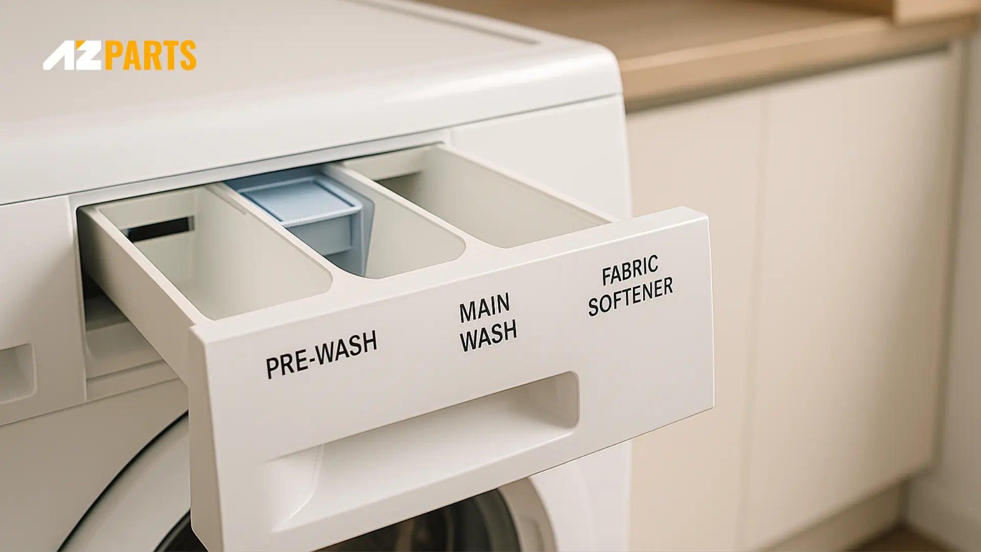 what are the 3 compartments in a washing machine drawer