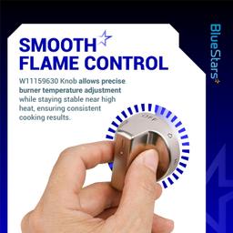 [Lifetime Warranty] W11159630 W11023139 Surface Burner Knob Control Knob Compatible with Whirlpool Gas Range - Replaces KIP 5T09 AP6284486 4813782 PS12347845 - Stainless Steel - Pack 5 thumbnail 6
