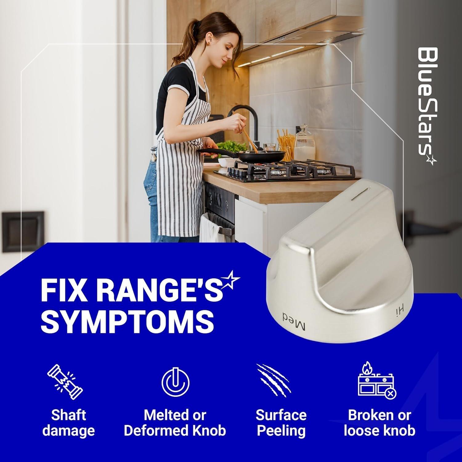 [Lifetime Warranty] W11159630 W11023139 Surface Burner Knob Control Knob Compatible with Whirlpool Gas Range - Replaces KIP 5T09 AP6284486 4813782 PS12347845 - Stainless Steel - Pack 5 image 4