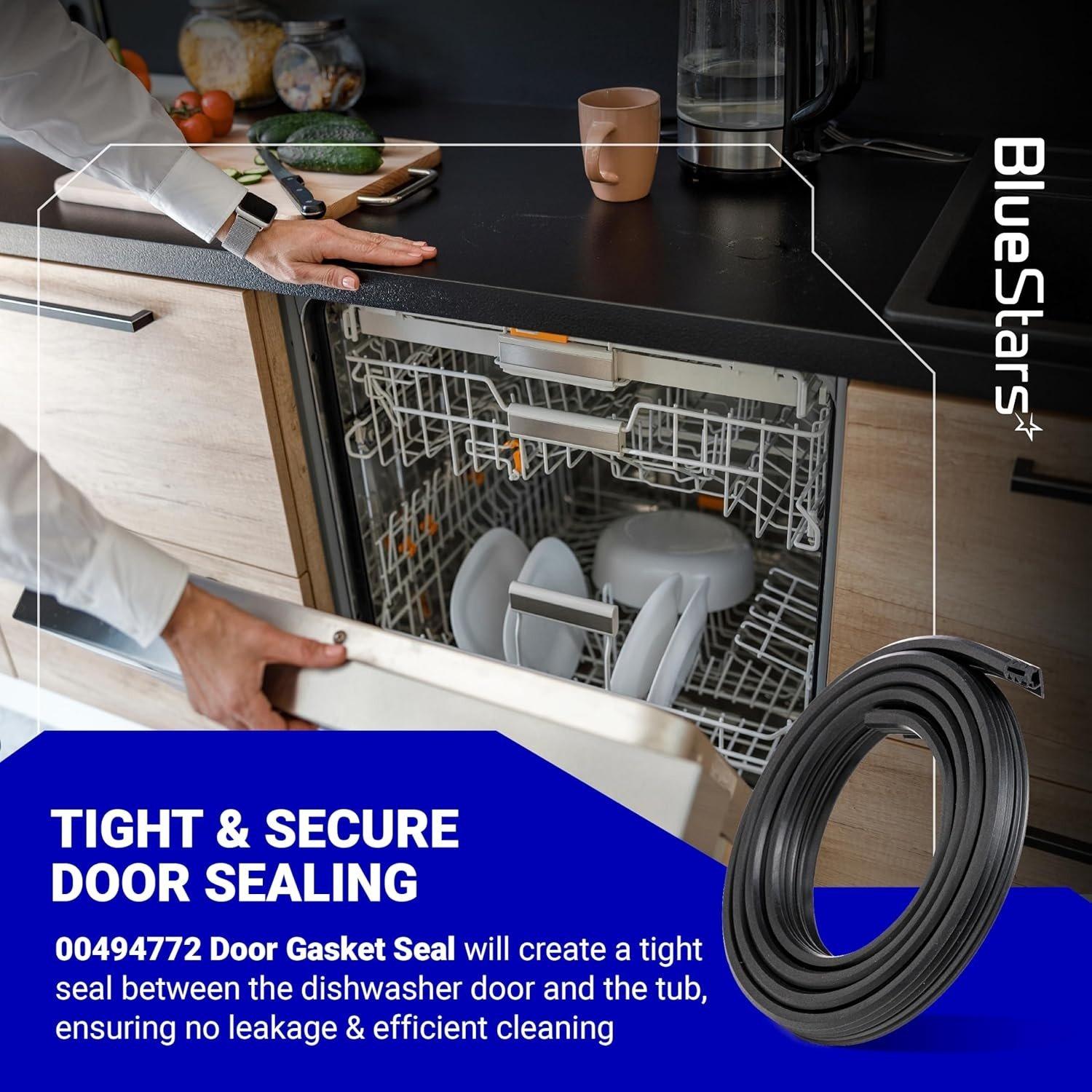 [Lifetime Warranty] 00494772 Dishwasher Door Gasket Seal - Compatible with Samsung, Kenmore, Bosch Dishwashers - Replace 494772 2077491 AP434178 PS4222432 AP3768902 PS3472895 PS8723143 image 5