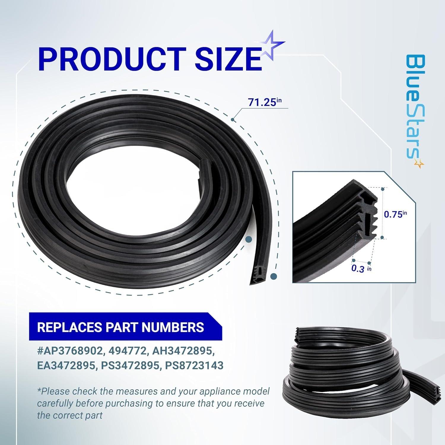 [Lifetime Warranty] 00494772 Dishwasher Door Gasket Seal - Compatible with Samsung, Kenmore, Bosch Dishwashers - Replace 494772 2077491 AP434178 PS4222432 AP3768902 PS3472895 PS8723143 image 2