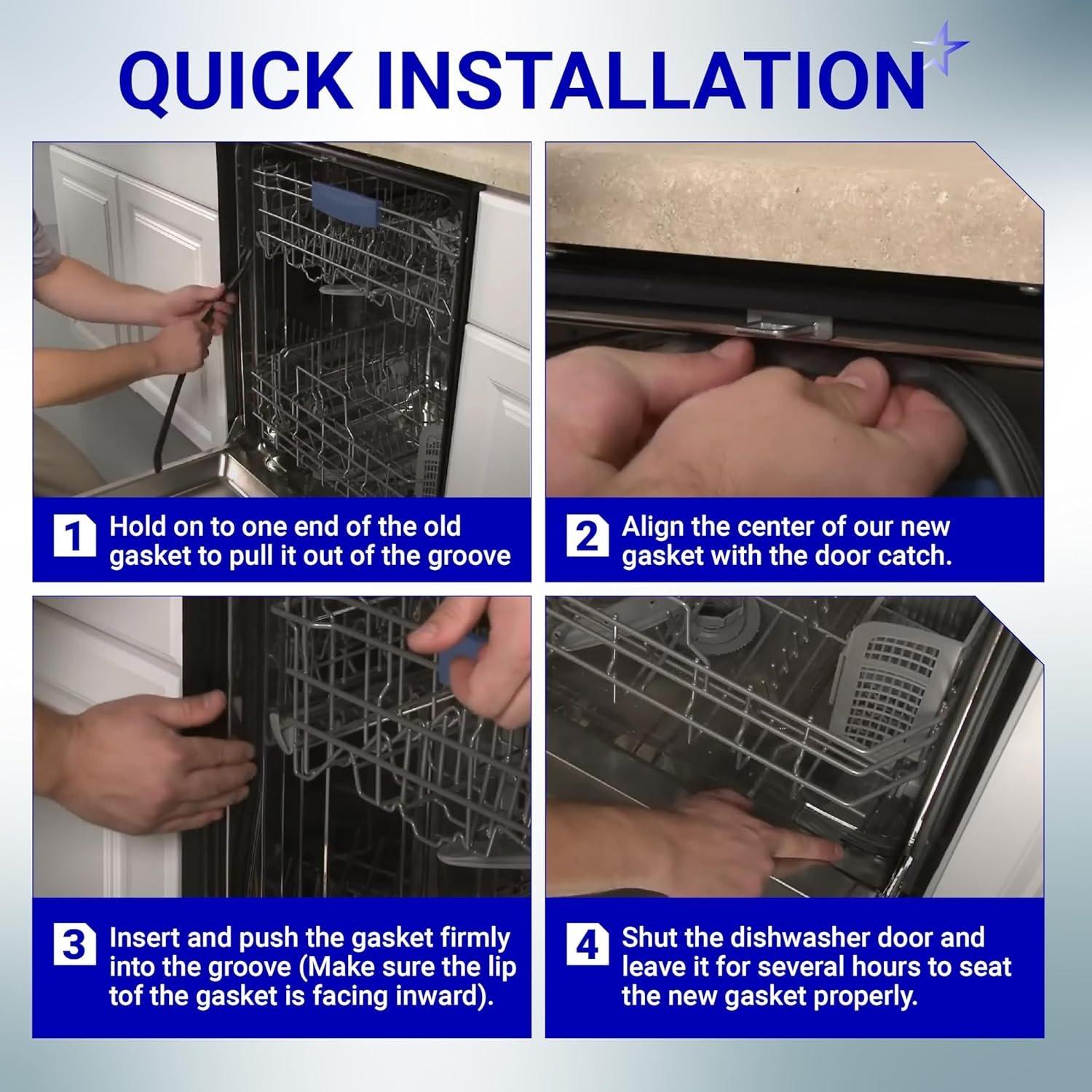 [Lifetime Warranty] 00494772 Dishwasher Door Gasket Seal - Compatible with Samsung, Kenmore, Bosch Dishwashers - Replace 494772 2077491 AP434178 PS4222432 AP3768902 PS3472895 PS8723143 image 4