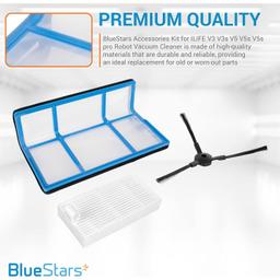 [Lifetime Warranty] Replacement Parts Kit for Robotic Vacuum ILIFE V3 V3s V5 V5s V5s Pro Robot Vacuum Cleaner - 1 Primary Filter, 3 HEPA Filter, 6 Side Brushes thumbnail 4
