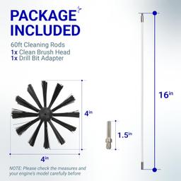 [Lifetime Warranty] 60 Feet Dryer Vent Cleaner Kit with Drill Attachment - Extends Up to 60 ft, Works with or Without Power Drill thumbnail 2