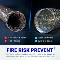 [Lifetime Warranty] 60 Feet Dryer Vent Cleaner Kit with Drill Attachment - Extends Up to 60 ft, Works with or Without Power Drill thumbnail 4