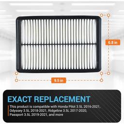 [Lifetime Warranty] XA10486 Engine Air Filter for Honda - Replaces CA12061 WA10339 PA99178 thumbnail 4
