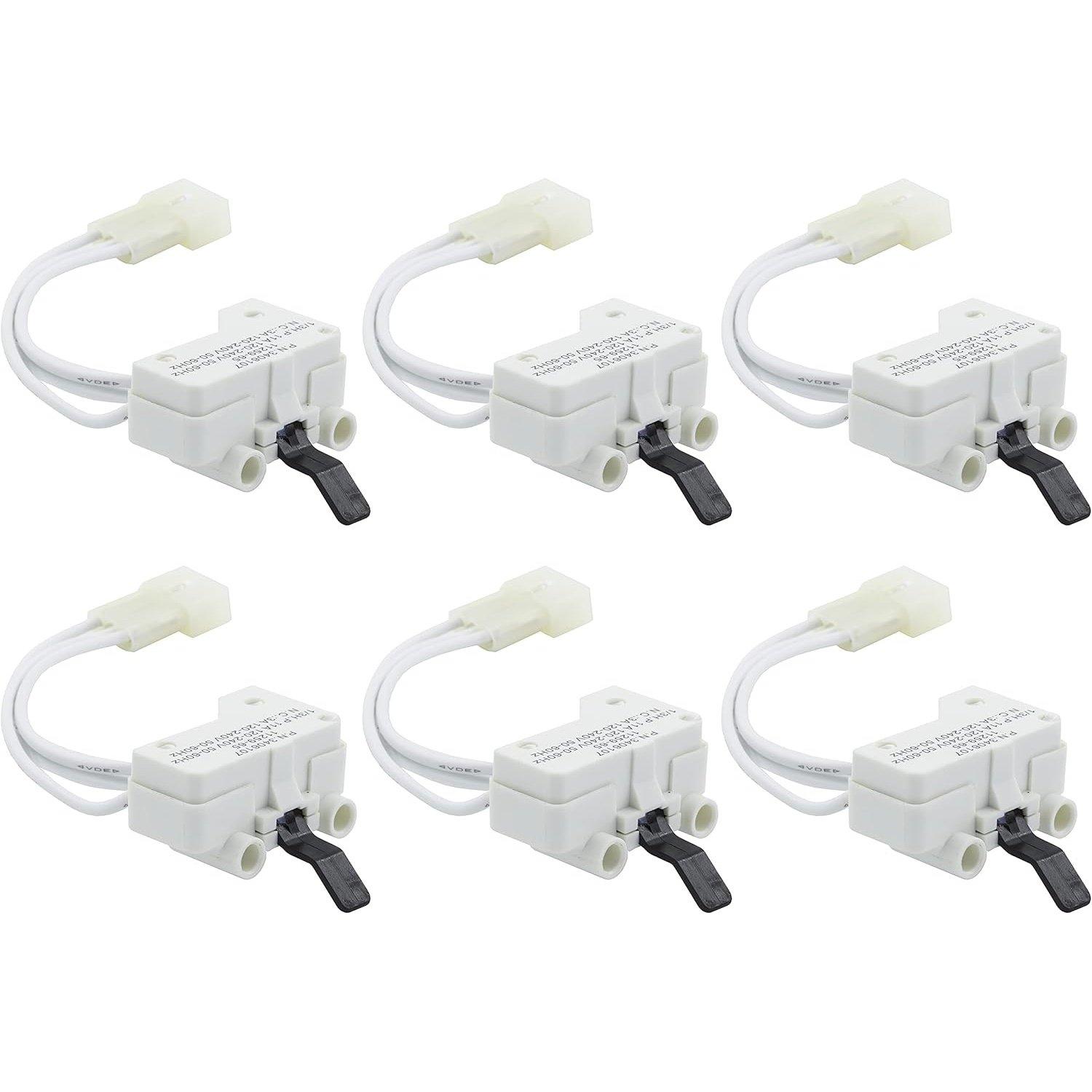 [Lifetime Warranty] 3406107 WP3406107 Dryer Door Switch - Compatible with Whirlpool Maytag Kenmore Roper Amana Dryers - Replaces 3406109 3405100 3405101 3406100 3406101 AED4475TQ1 MEDC400VW0 - Pack of 6 image 0