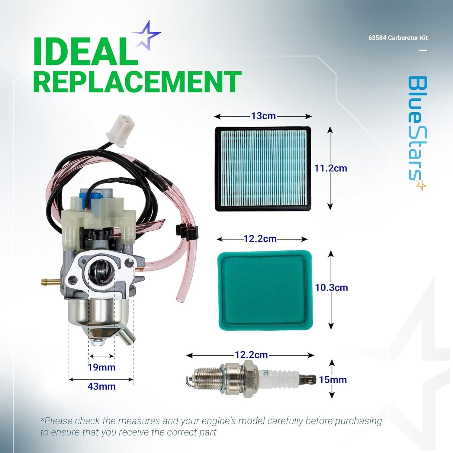 [Lifetime Warranty] 63584 Carburetor Kit - Fit Huayi Predator 3500 Watts Inverter Generator 63584 Carb 3500W with Gaskets, Air Filter, Spark Plug, Fuel Line - Replaces 16100-ZL0-D66 16100-Z0V-D12 16100-ZL0-D65 image 6