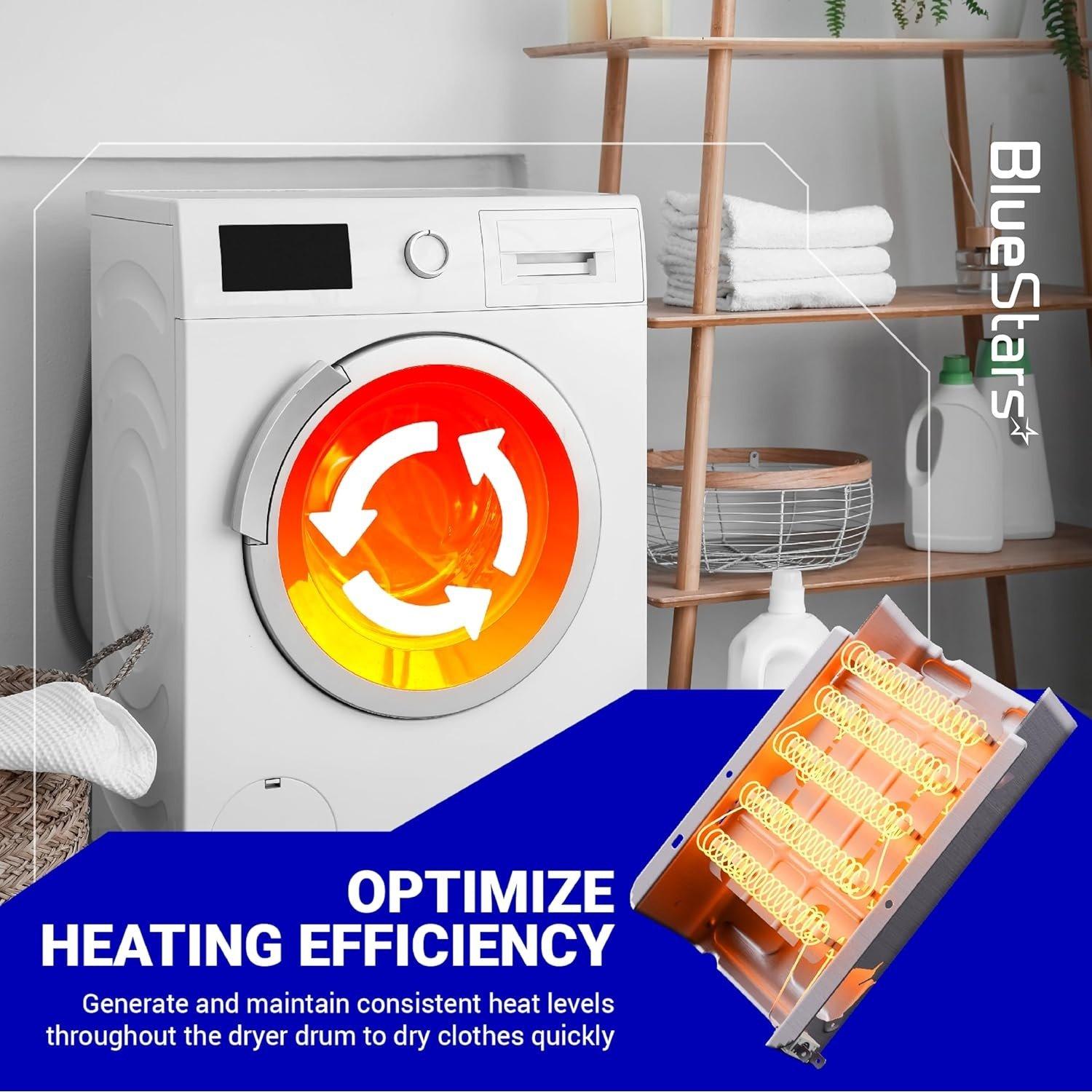 [Lifetime Warranty] 279838 W10724237 3403585 Dryer Heating Element - Compatible with Whirlpool Amana Maytag Kitchenaid Kenmore 70 80 110 Series WED4815EW1 MEDC465HW0 NED4655EW1-3398064, 8565582 image 4