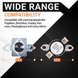 [Lifetime Warranty] 137032600 Dryer Thermal Limiter and 3204267 Dryer Thermostat - Compatible with Electrolux Kenmore Dryers - Replaces AP4368739 PS2349395 PS446428 AP2131477 thumbnail 2