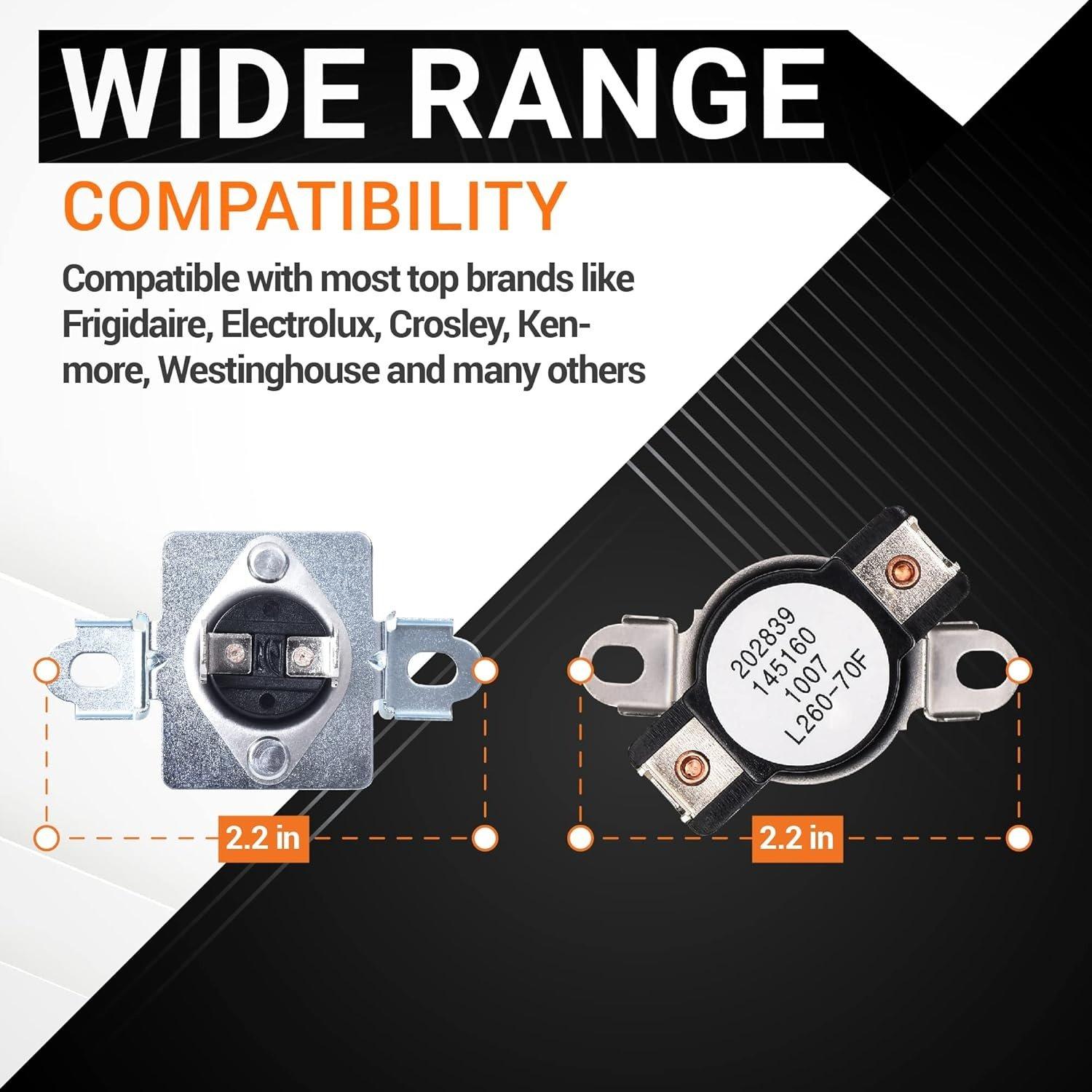 [Lifetime Warranty] 137032600 Dryer Thermal Limiter and 3204267 Dryer Thermostat - Compatible with Electrolux Kenmore Dryers - Replaces AP4368739 PS2349395 PS446428 AP2131477 image 2