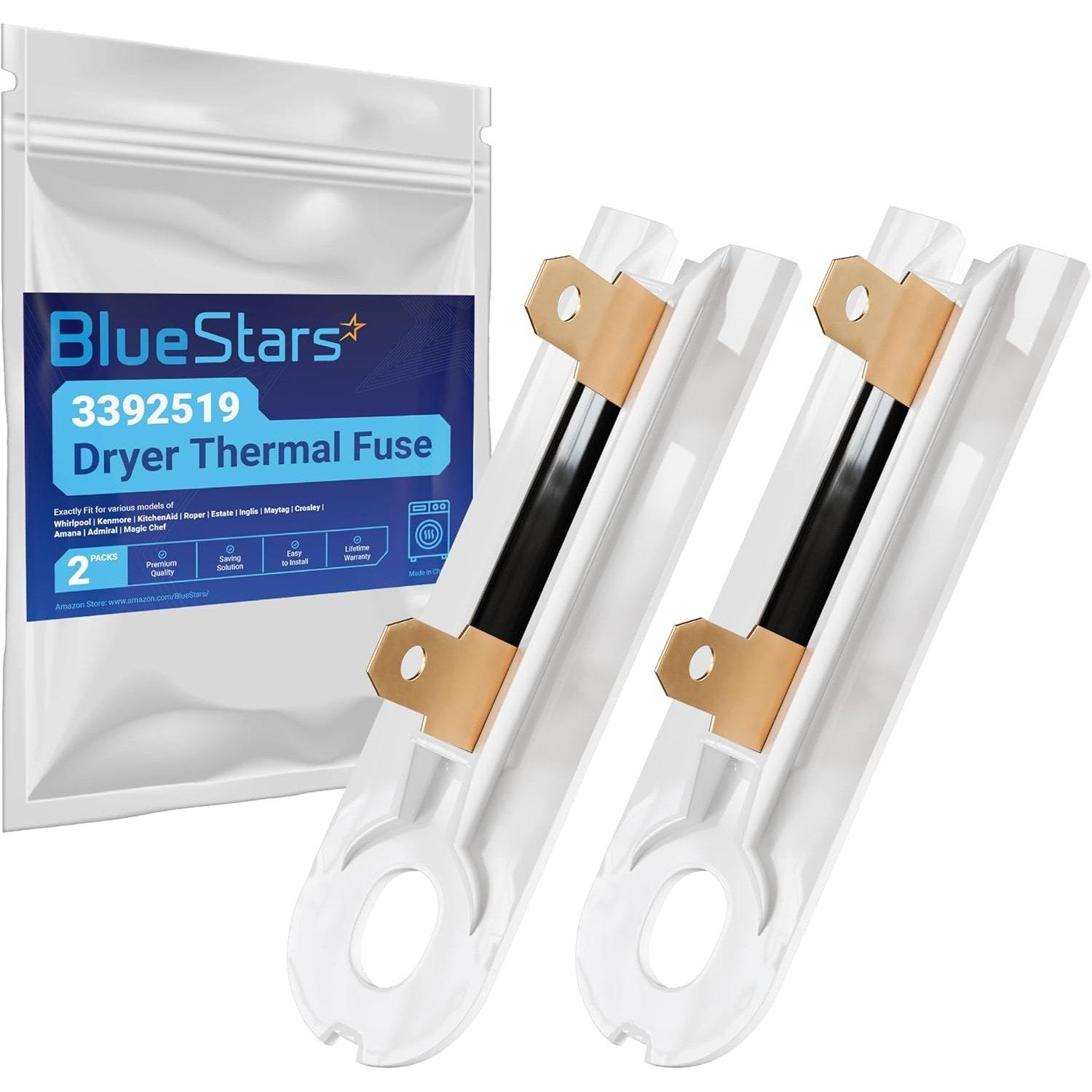 [Lifetime Warranty] 3392519 Dryer Thermal Fuse - Compatible with Whirlpool Kenmore - Replaces AP6008325 G4AP0500 3388651 694511 80005 WP3392519VP - Pack of 2 image 0