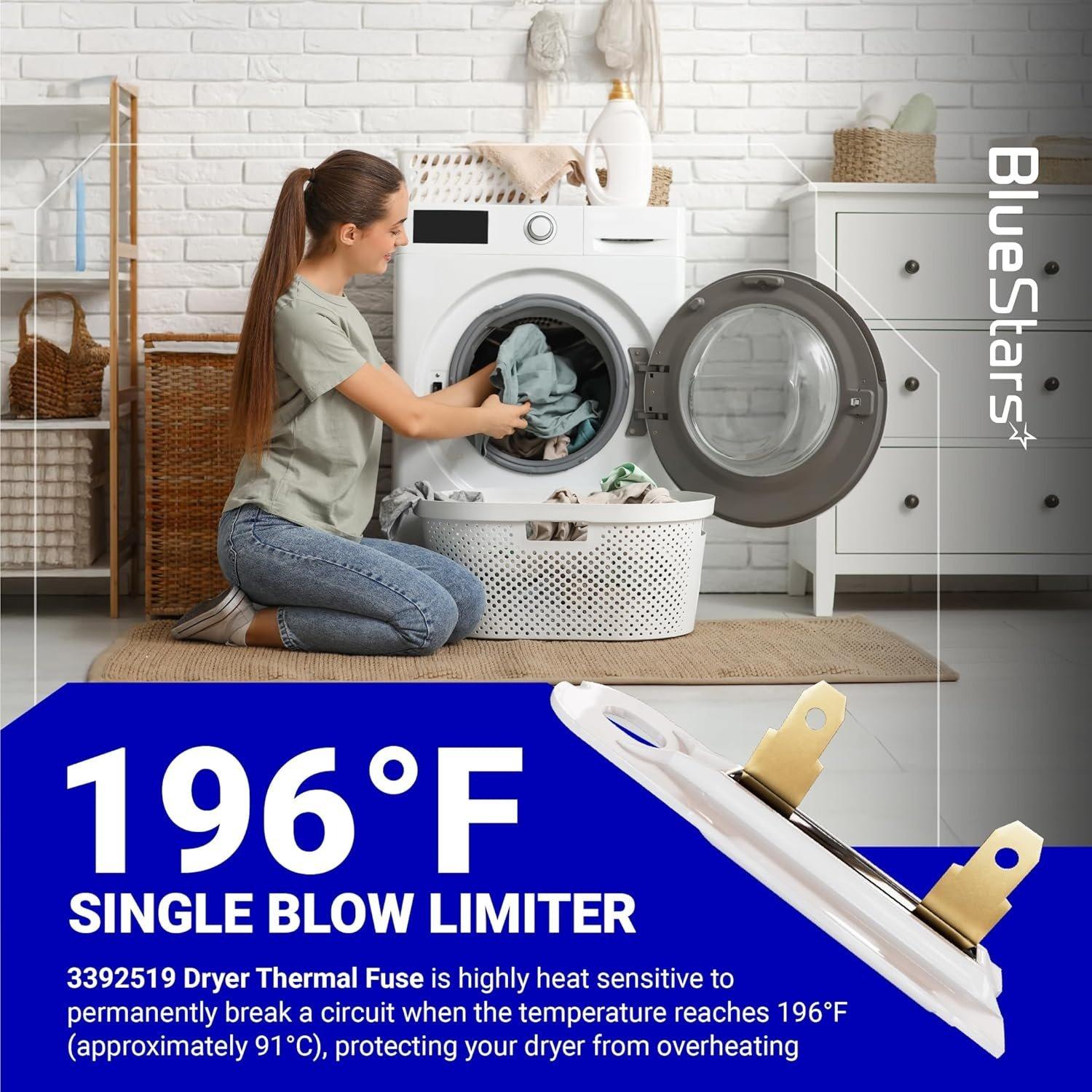[Lifetime Warranty] 3392519 Dryer Thermal Fuse - Compatible with Whirlpool Kenmore - Replaces AP6008325 G4AP0500 3388651 694511 80005 WP3392519VP - Pack of 2 image 6