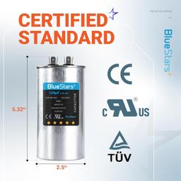 [Lifetime Warranty] 120 uF MFD 370/440 VAC Â±5% Round Run Capacitor 50/60 Hz - Fits AC Motor Run, Fan Start, Condenser thumbnail 3