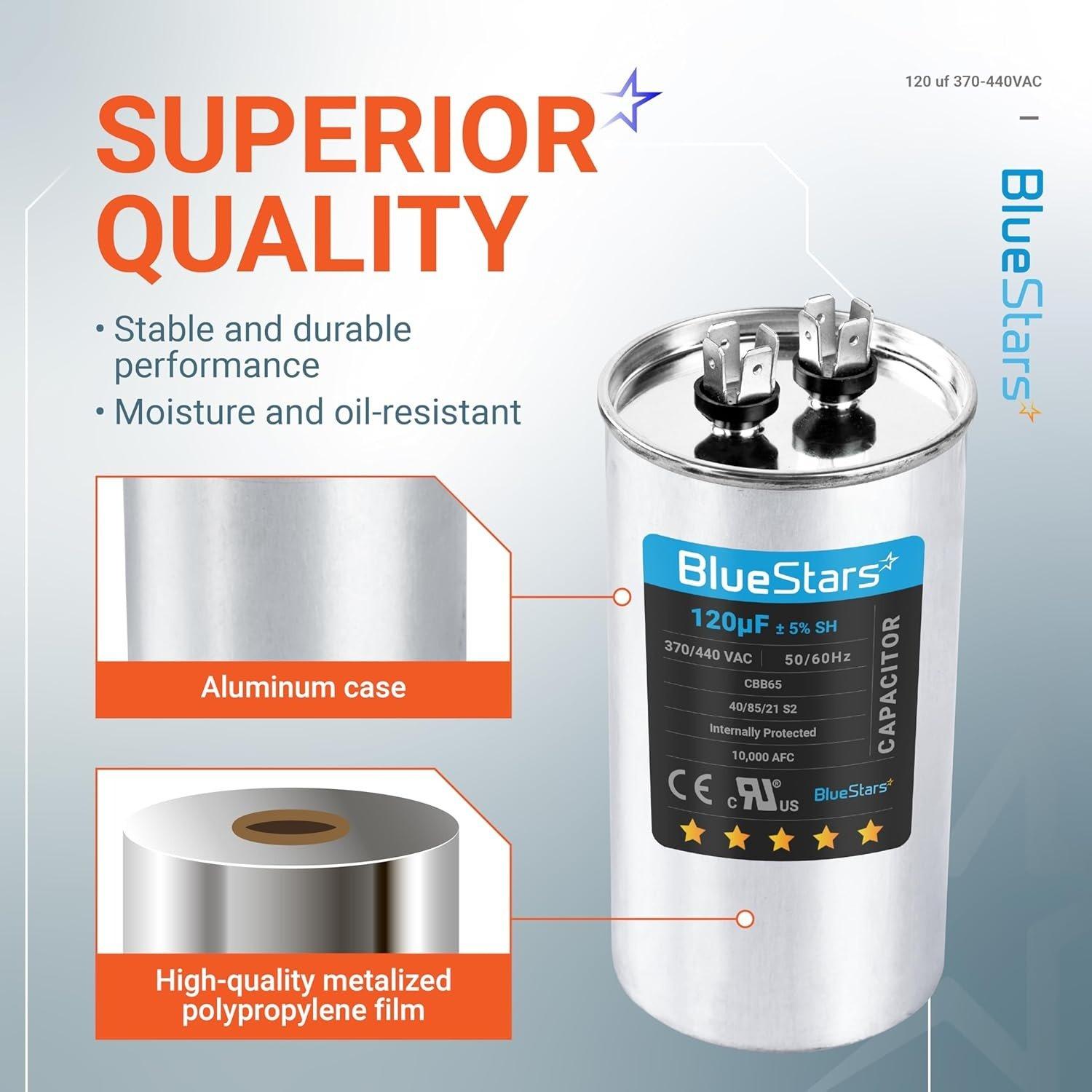 [Lifetime Warranty] 120 uF MFD 370/440 VAC Â±5% Round Run Capacitor 50/60 Hz - Fits AC Motor Run, Fan Start, Condenser image 8