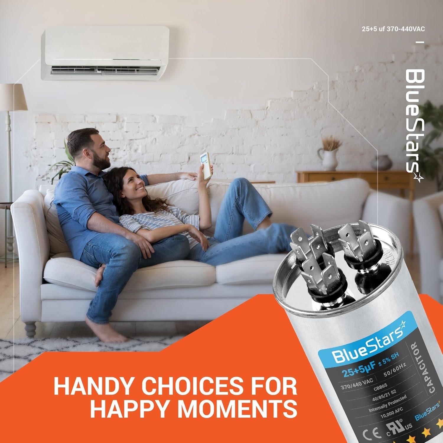 [Lifetime Warranty] 25+5 uF MFD ±5% 370/440 VAC CBB65 50/60 Hz Dual Run Start Round Air Conditioner Capacitor - Fits AC Unit Fan Motor, Heat Pump image 11