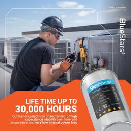 [Lifetime Warranty] 25+5 uF MFD ±5% 370/440 VAC CBB65 50/60 Hz Dual Run Start Round Air Conditioner Capacitor - Fits AC Unit Fan Motor, Heat Pump thumbnail 1