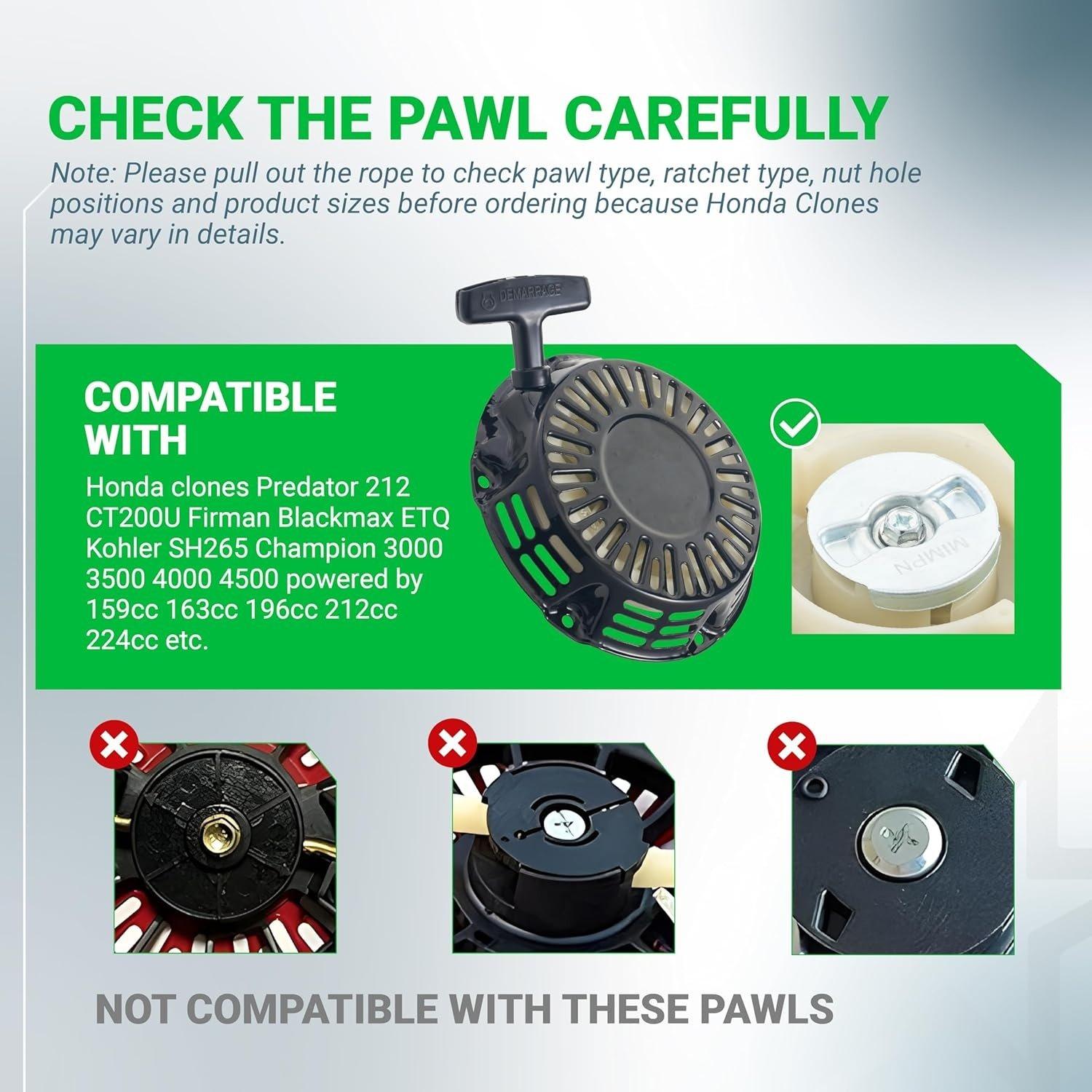 212CC Pull Start Recoil Starter Assembly image 5