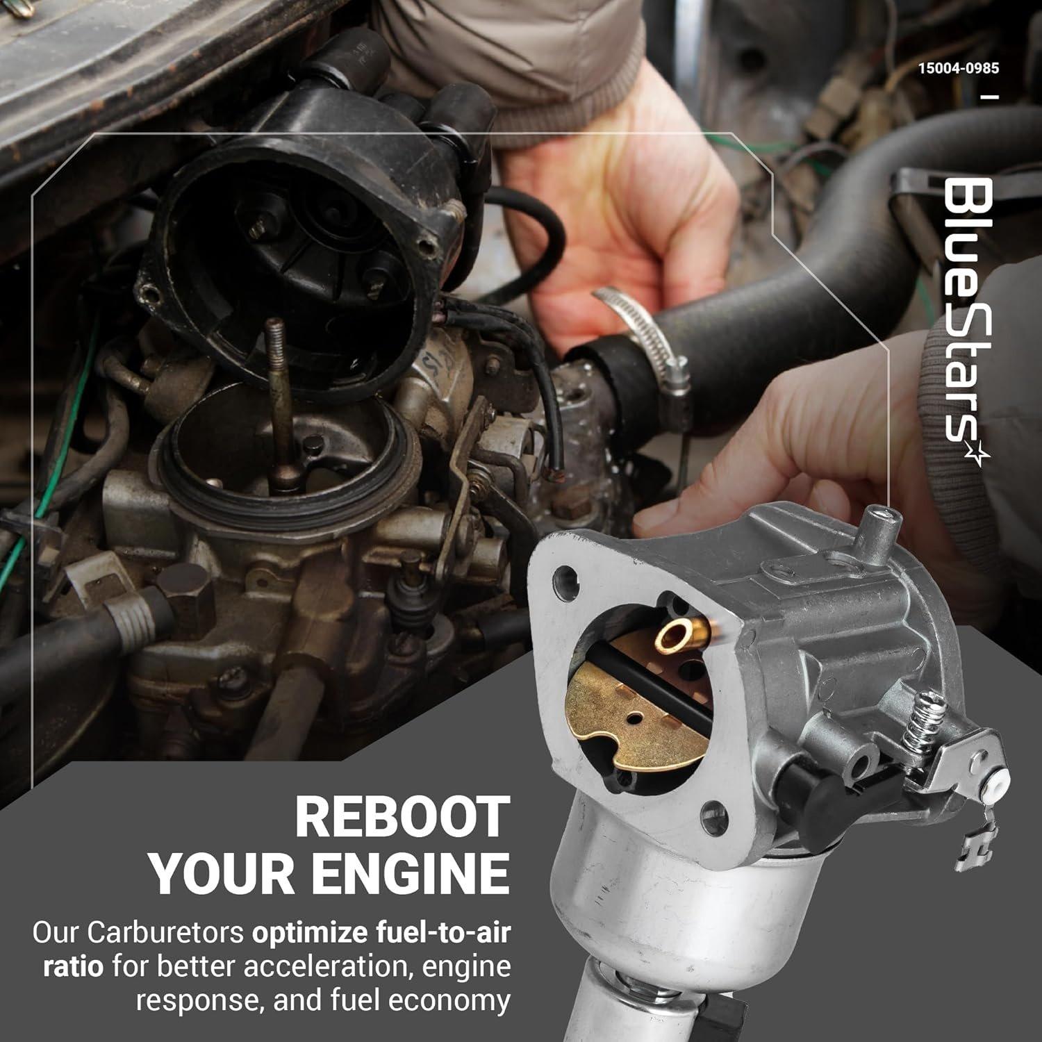 [Lifetime Warranty] 15004-0985 Carburetor Kit - Compatible with Kawasaki FR691V FS691V Engine - 15004-0829 Carb w/Air Filter, Fuel Filter, Fuel Pump, Spark Plug, Manual Valve, Gaskets image 1