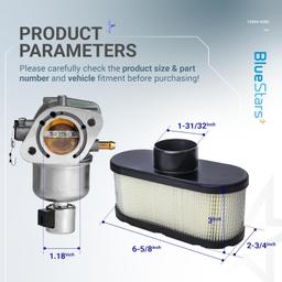 [Lifetime Warranty] 15004-0985 Carburetor Kit - Compatible with Kawasaki FR691V FS691V Engine - 15004-0829 Carb w/Air Filter, Fuel Filter, Fuel Pump, Spark Plug, Manual Valve, Gaskets thumbnail 2