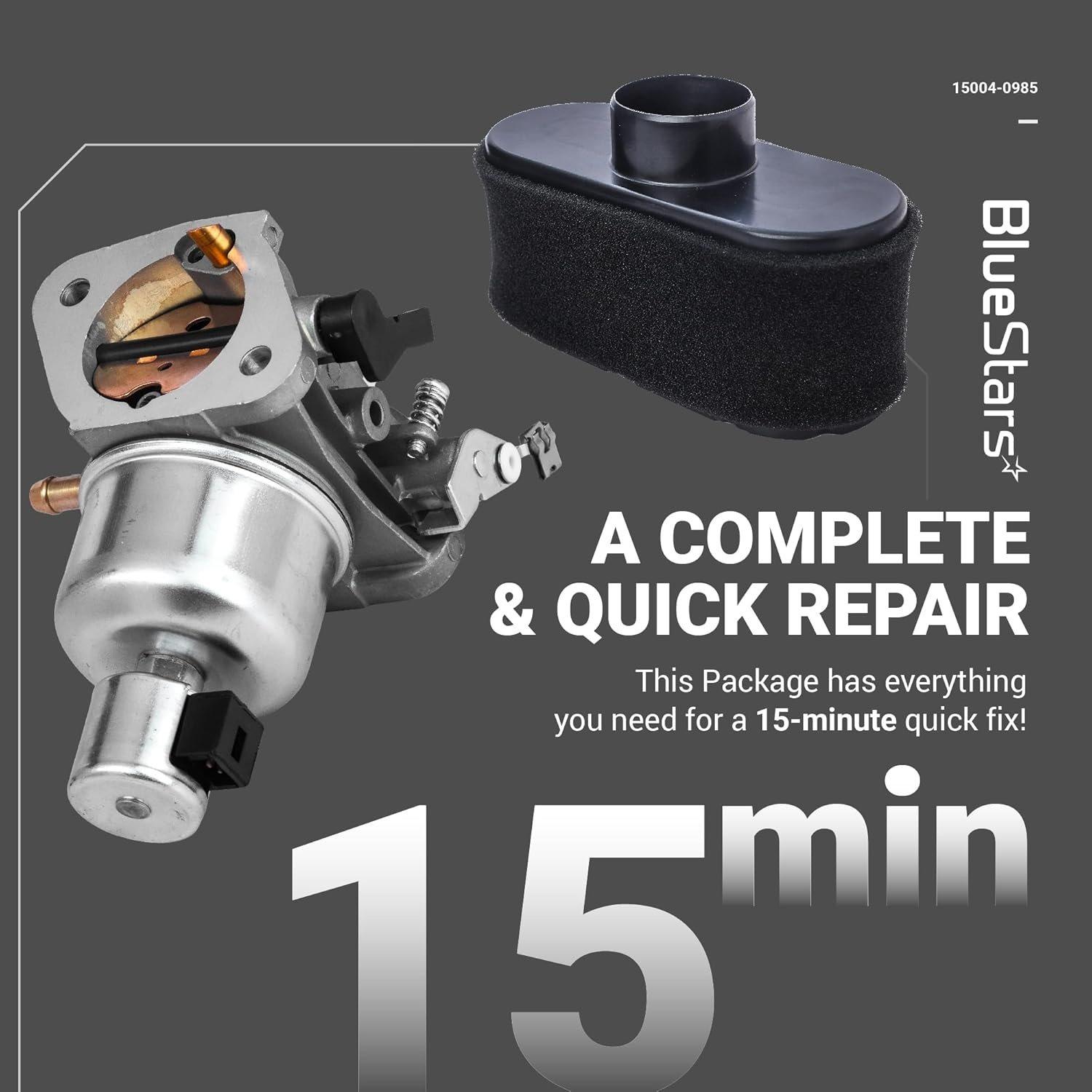 [Lifetime Warranty] 15004-0985 Carburetor Kit - Compatible with Kawasaki FR691V FS691V Engine - 15004-0829 Carb w/Air Filter, Fuel Filter, Fuel Pump, Spark Plug, Manual Valve, Gaskets image 4
