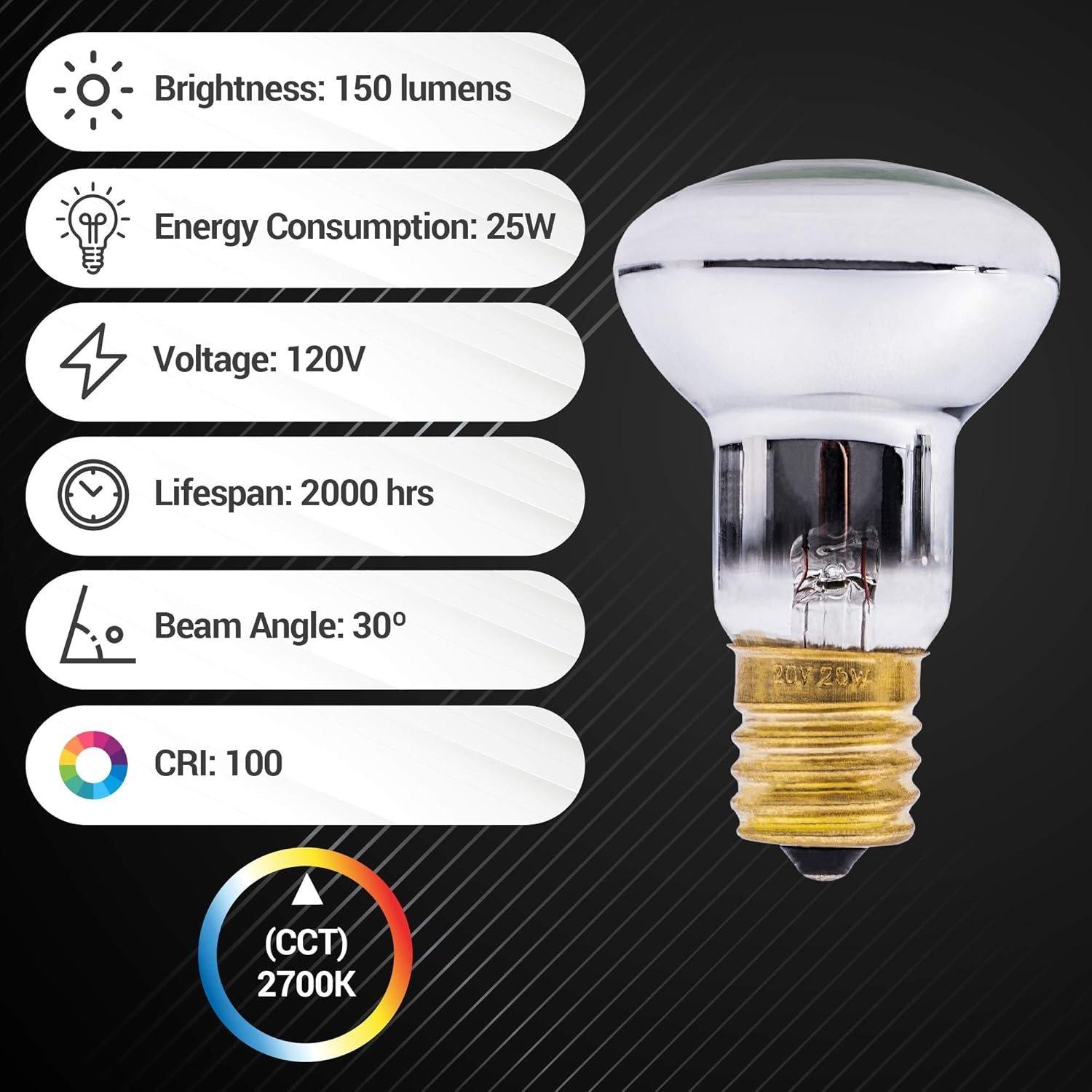 [Lifetime Warranty] R39 E17 25 Watt Lava Lamp Bulbs for Lava Lamps - Pack of 4 image 2