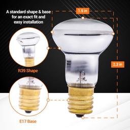 [Lifetime Warranty] R39 E17 25 Watt Lava Lamp Bulbs for Lava Lamps - Pack of 4 thumbnail 5