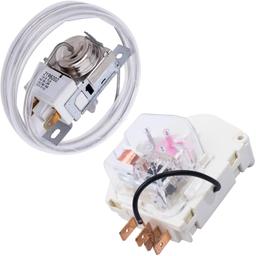 [Lifetime Warranty] 2198202 Refrigerator Cold Control Thermostat and W10822278 Refrigerator Defrost Timer - Compatible with Whirlpool Kenmore Refrigerators - Replaces 2161284 2198201 PS11723171 thumbnail 0