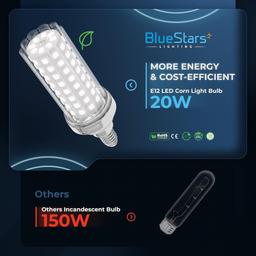 [Lifetime Warranty] E12 20W LED Corn Light Bulbs [4.5in] - Pack of 4 thumbnail 6