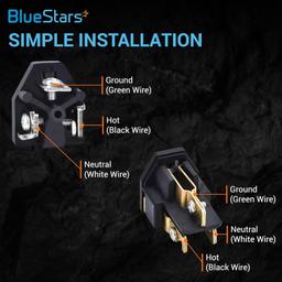 [Lifetime Warranty] Set of 5 (10 Pieces) Extension Cord Plugs 125V 15A 2 Pole 3 Wire with Male Plug and Female Connector thumbnail 5