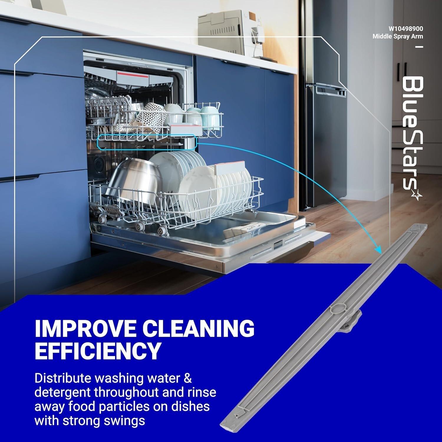 [Lifetime Warranty] W10498900 Dishwasher Middle Spray Arm Assembly - For Whirlpool, Amana, Maytag - Replaces W10498900 AP6022331 2312929 PS11755664 WDTA50SAHZ0 WDT750SAHZ0 WDT720PADM2 image 5