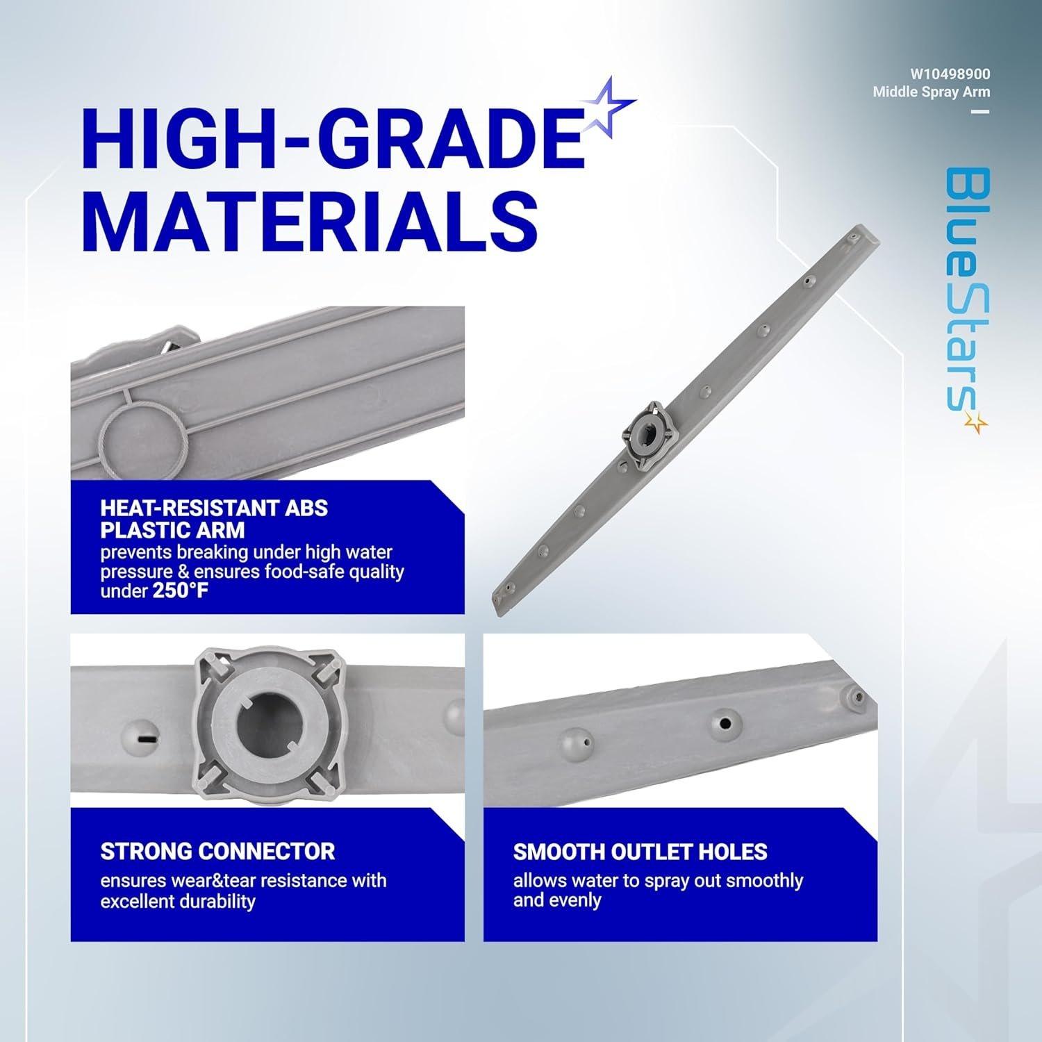 [Lifetime Warranty] W10498900 Dishwasher Middle Spray Arm Assembly - For Whirlpool, Amana, Maytag - Replaces W10498900 AP6022331 2312929 PS11755664 WDTA50SAHZ0 WDT750SAHZ0 WDT720PADM2 image 6