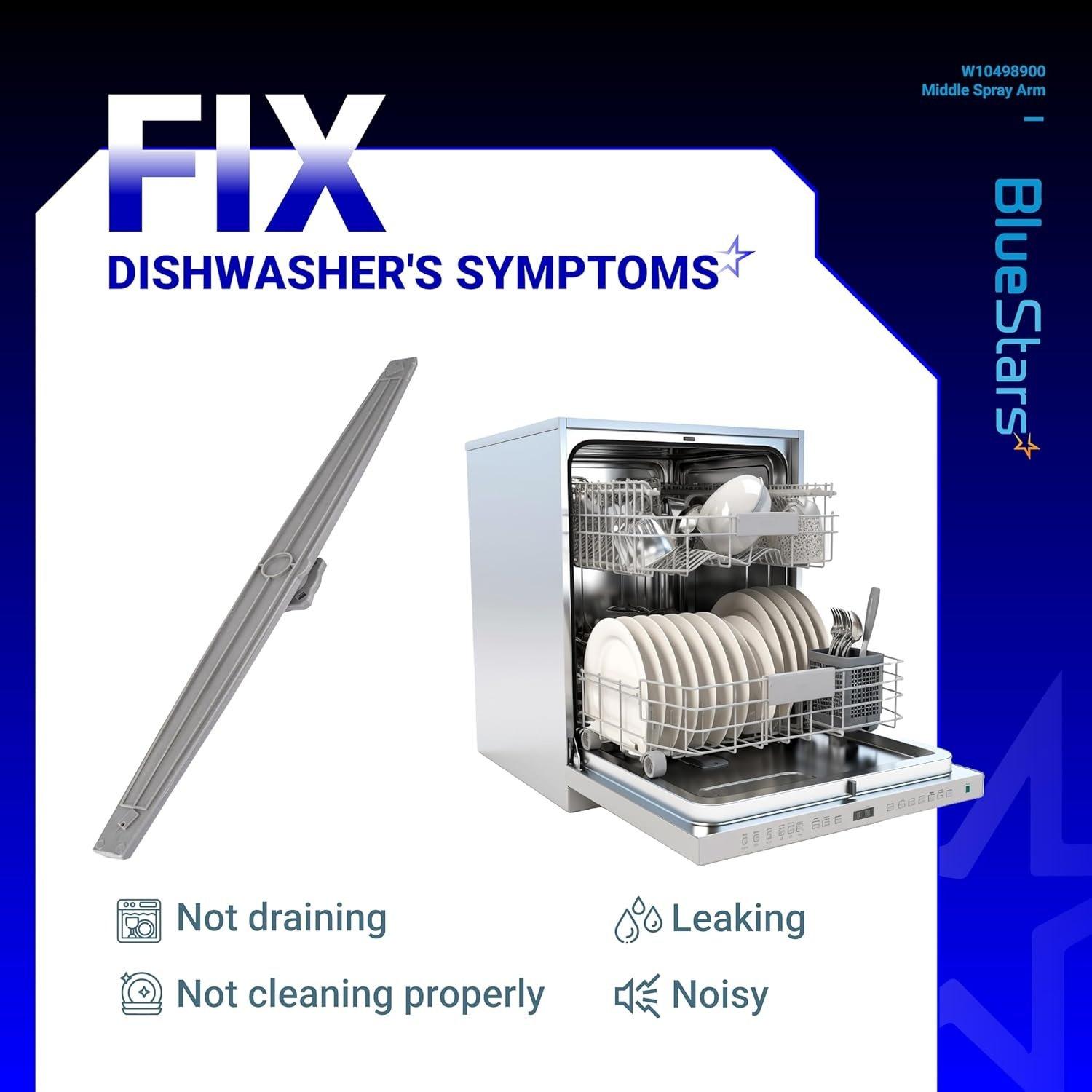 [Lifetime Warranty] W10498900 Dishwasher Middle Spray Arm Assembly - For Whirlpool, Amana, Maytag - Replaces W10498900 AP6022331 2312929 PS11755664 WDTA50SAHZ0 WDT750SAHZ0 WDT720PADM2 image 3