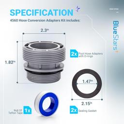 [Lifetime Warranty] 40mm to 1 1/2 Inch Conversion Kit - Pool Hose Adapter thumbnail 3