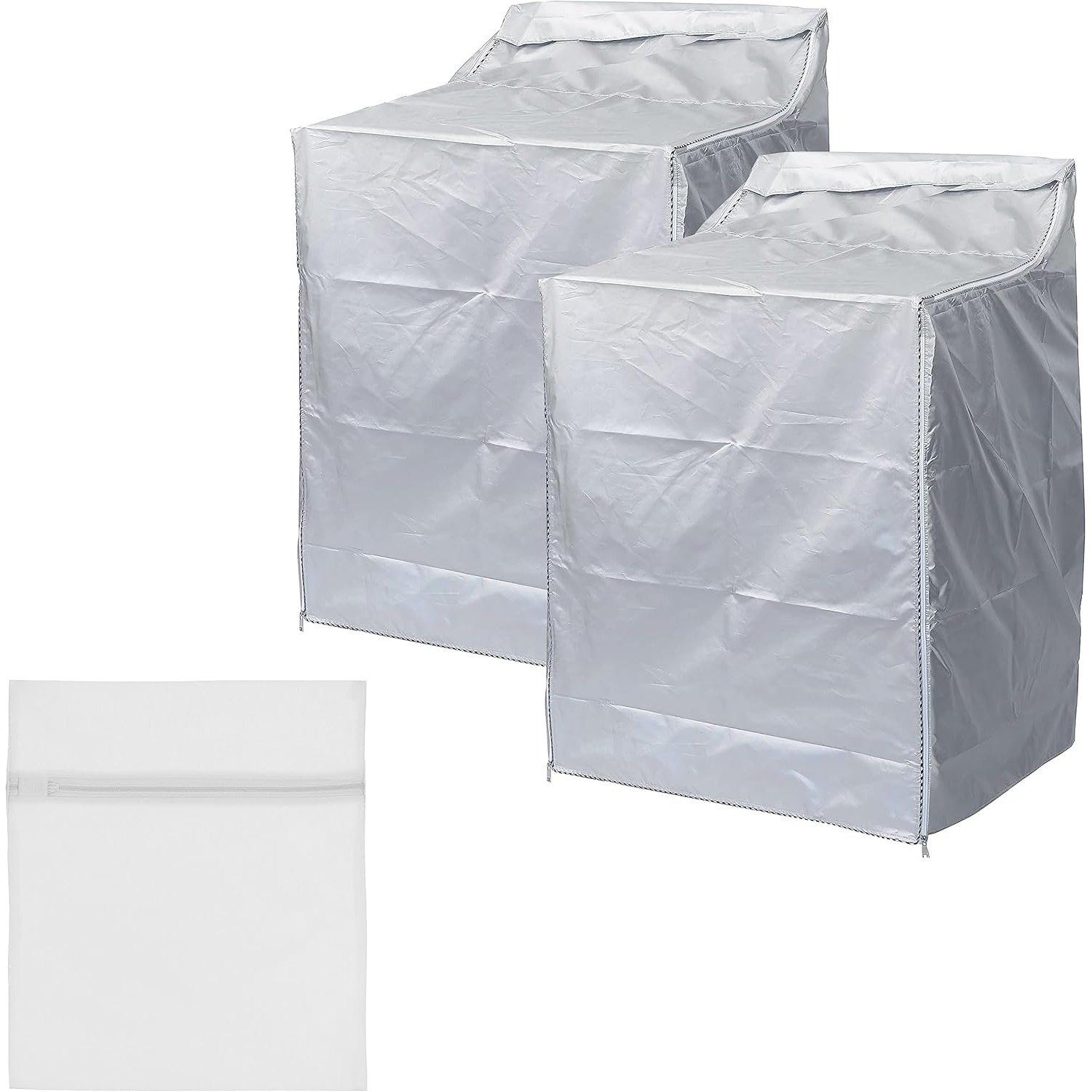 2 PCS W29”x D28”x H43” Washing Machine Covers with Laundry Bag (Silver) image 3