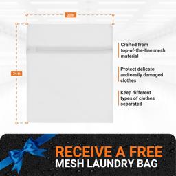 2 PCS W29”x D28”x H43” Washing Machine Covers with Laundry Bag (Silver) thumbnail 2