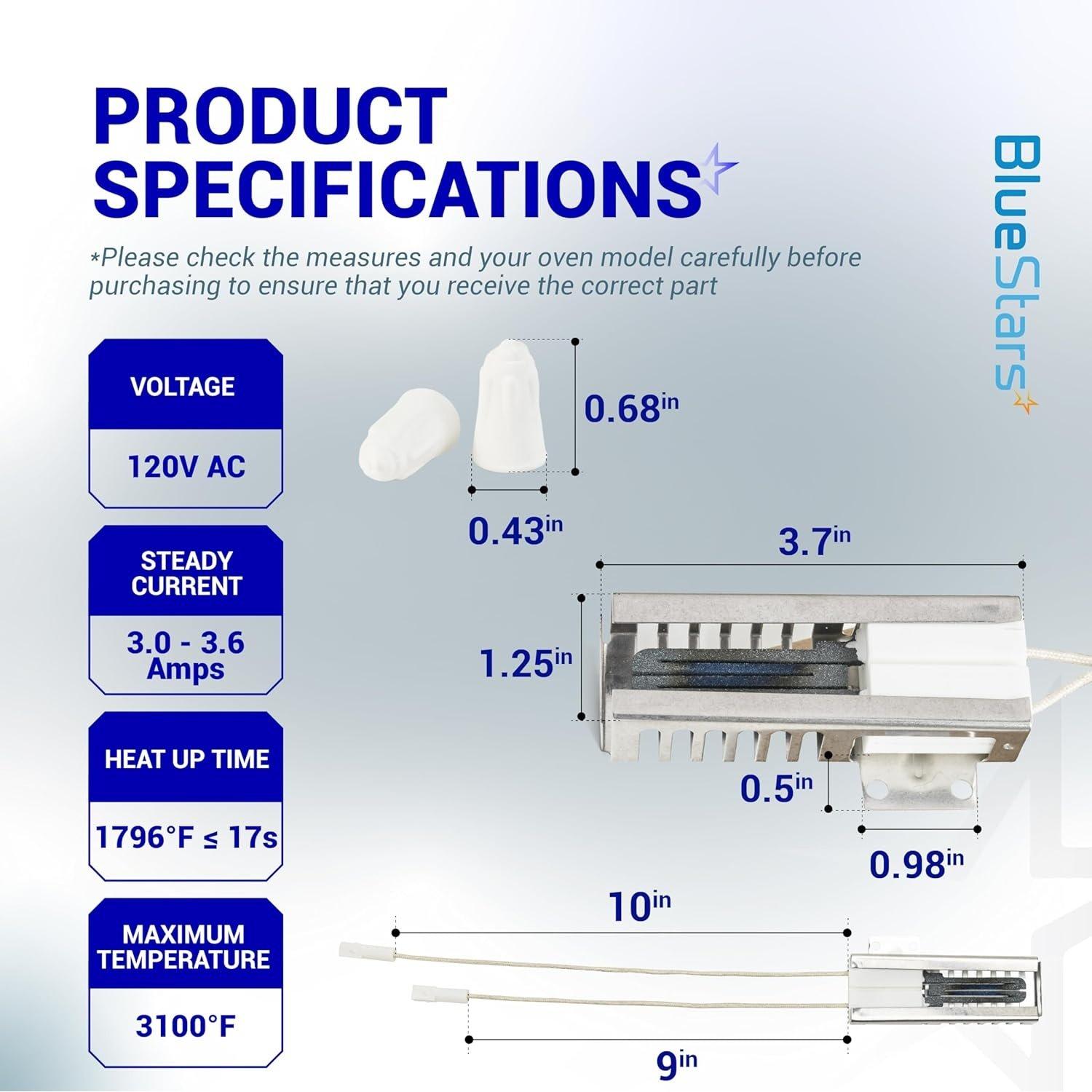 [Lifetime Warranty] DG94-01012A Gas Oven Igniter - Compatible with Samsung Oven Range Stove (NX58H95 NX58H99 NX58H NX58J NX58K NX58M NX58N series) - Replaces 4011538 AP5967723 PS5967723 EAP11720750 image 6