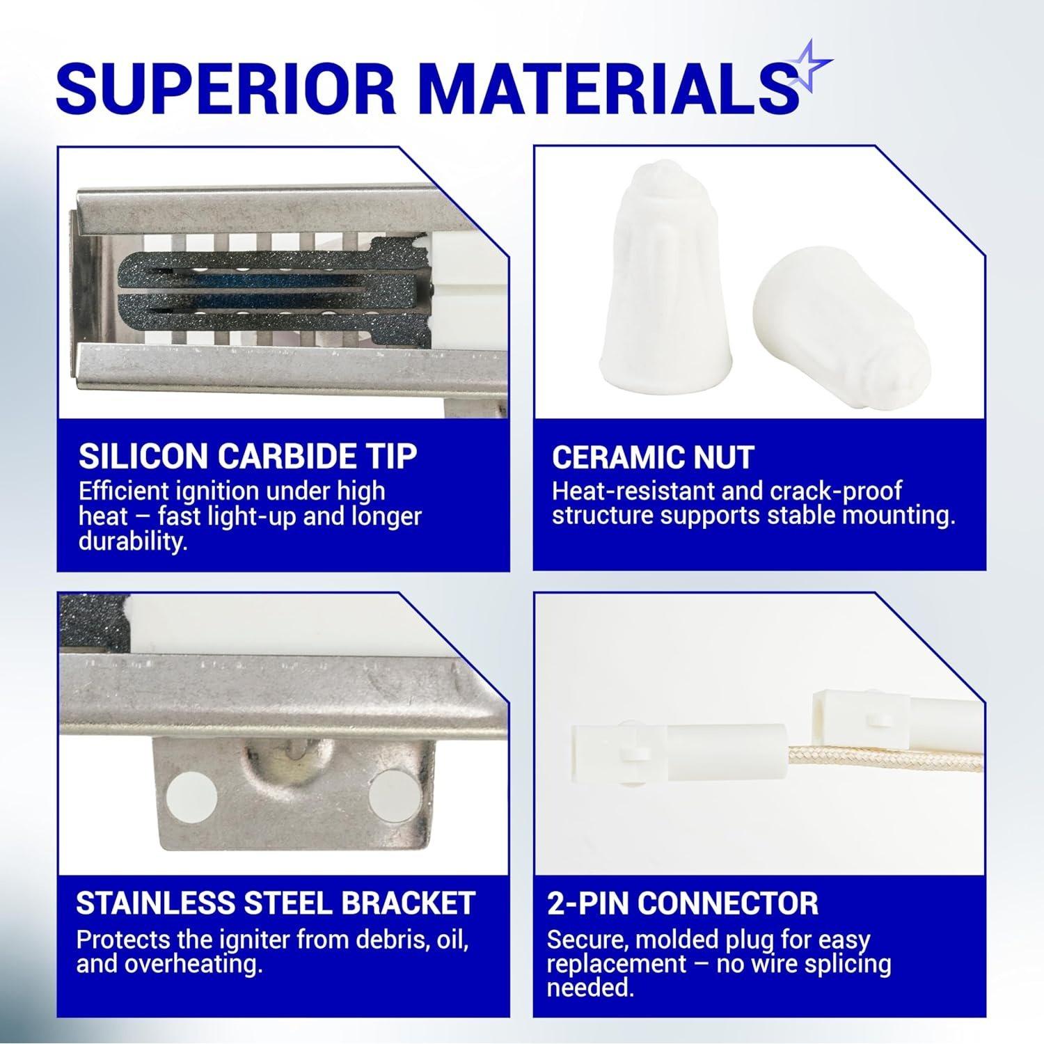 [Lifetime Warranty] DG94-01012A Gas Oven Igniter - Compatible with Samsung Oven Range Stove (NX58H95 NX58H99 NX58H NX58J NX58K NX58M NX58N series) - Replaces 4011538 AP5967723 PS5967723 EAP11720750 image 2