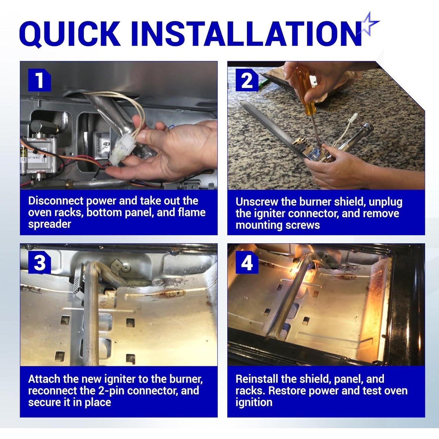 [Lifetime Warranty] DG94-01012A Gas Oven Igniter - Compatible with Samsung Oven Range Stove (NX58H95 NX58H99 NX58H NX58J NX58K NX58M NX58N series) - Replaces 4011538 AP5967723 PS5967723 EAP11720750 image 7