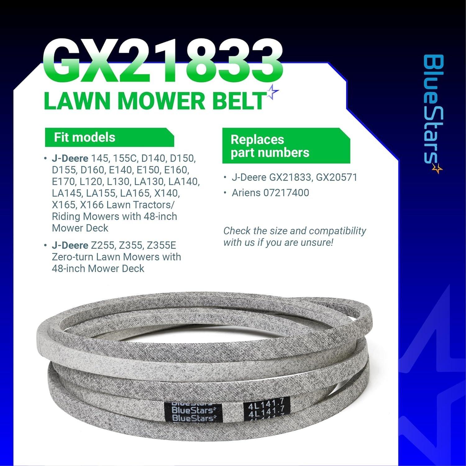 [Lifetime Warranty] Lawn Mower Deck Belt GX21833 1/2" x 141.7" image 8