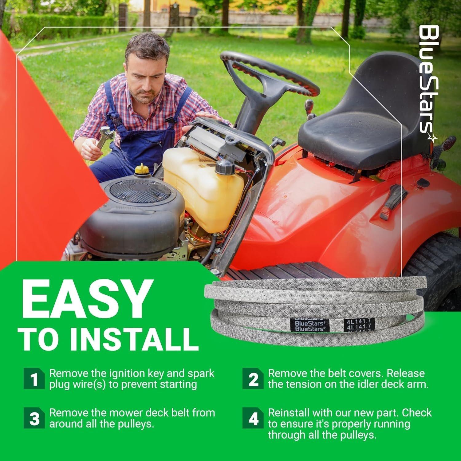 [Lifetime Warranty] Lawn Mower Deck Belt GX21833 1/2" x 141.7" image 2