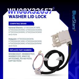 [Lifetime Warranty] WH08X32657 WH08X31222 WH08X37937 Washer Lid Lock and Harness Kit - Fit for GE Washer GTW335ASN2WW GTW465ASN2WW GTW465ASN9WW HTW240ASK6WS thumbnail 2