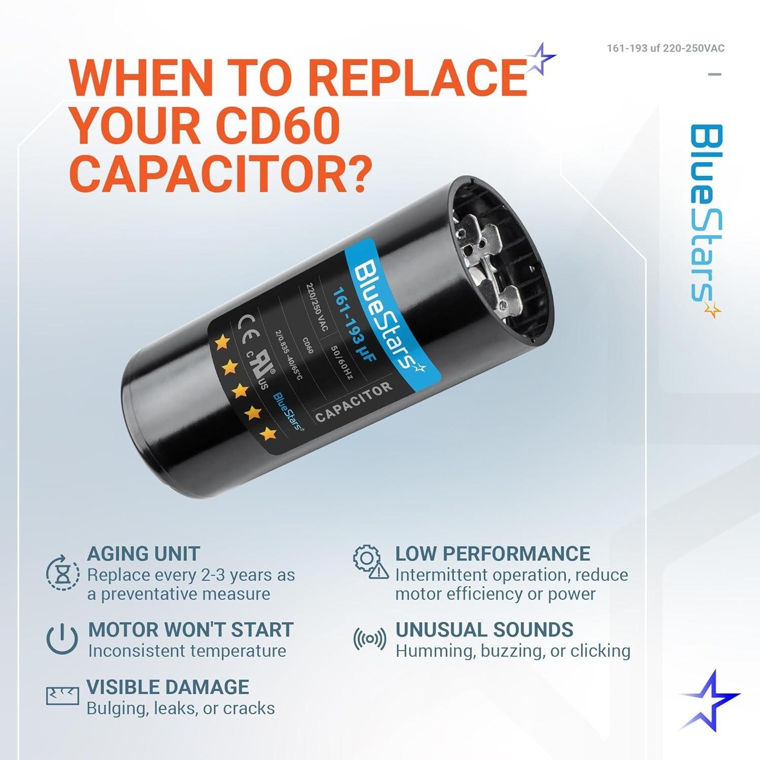 [Lifetime Warranty] 161-193 uF MFD 220-250 VAC 50/60 Hz Round Start Capacitor - Universal Fits Air Conditioners image 5