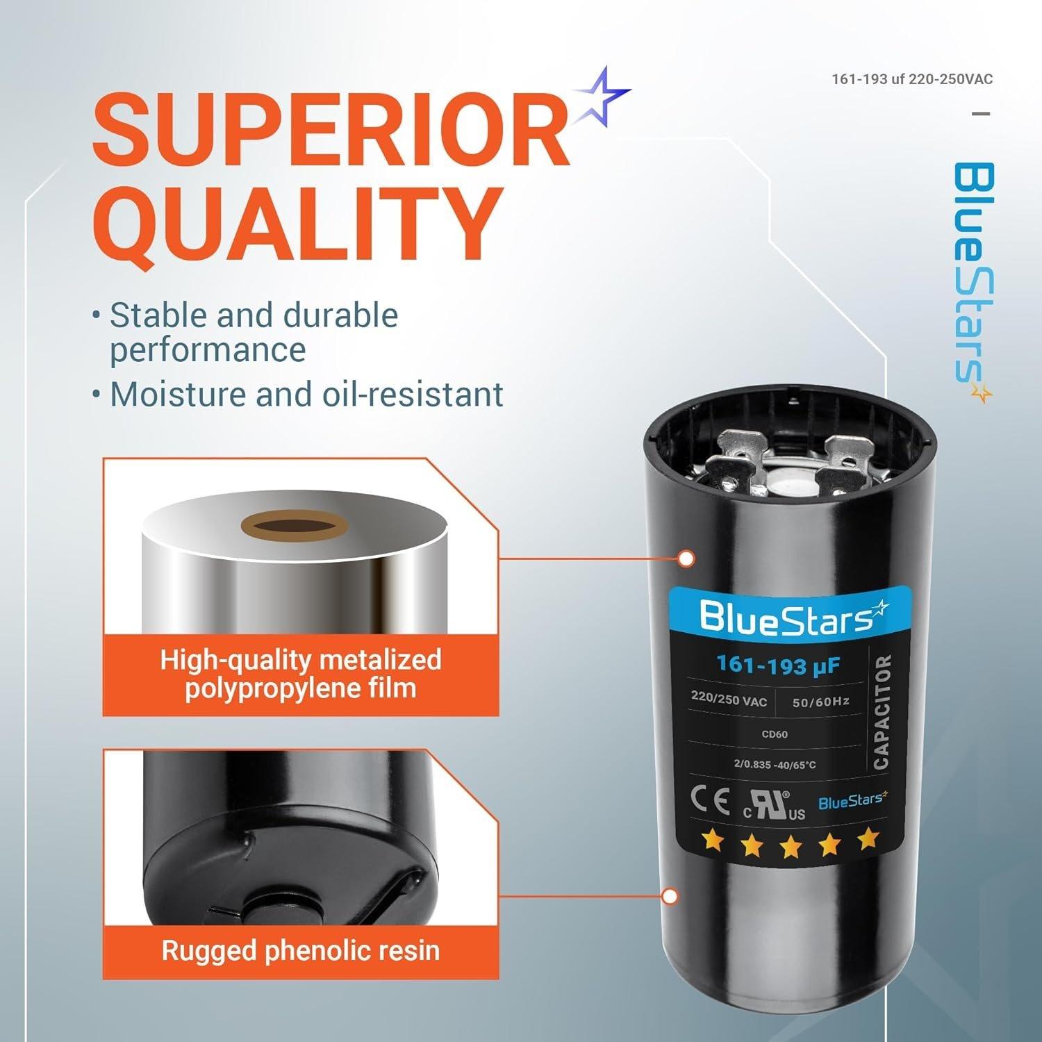 [Lifetime Warranty] 161-193 uF MFD 220-250 VAC 50/60 Hz Round Start Capacitor - Universal Fits Air Conditioners image 9