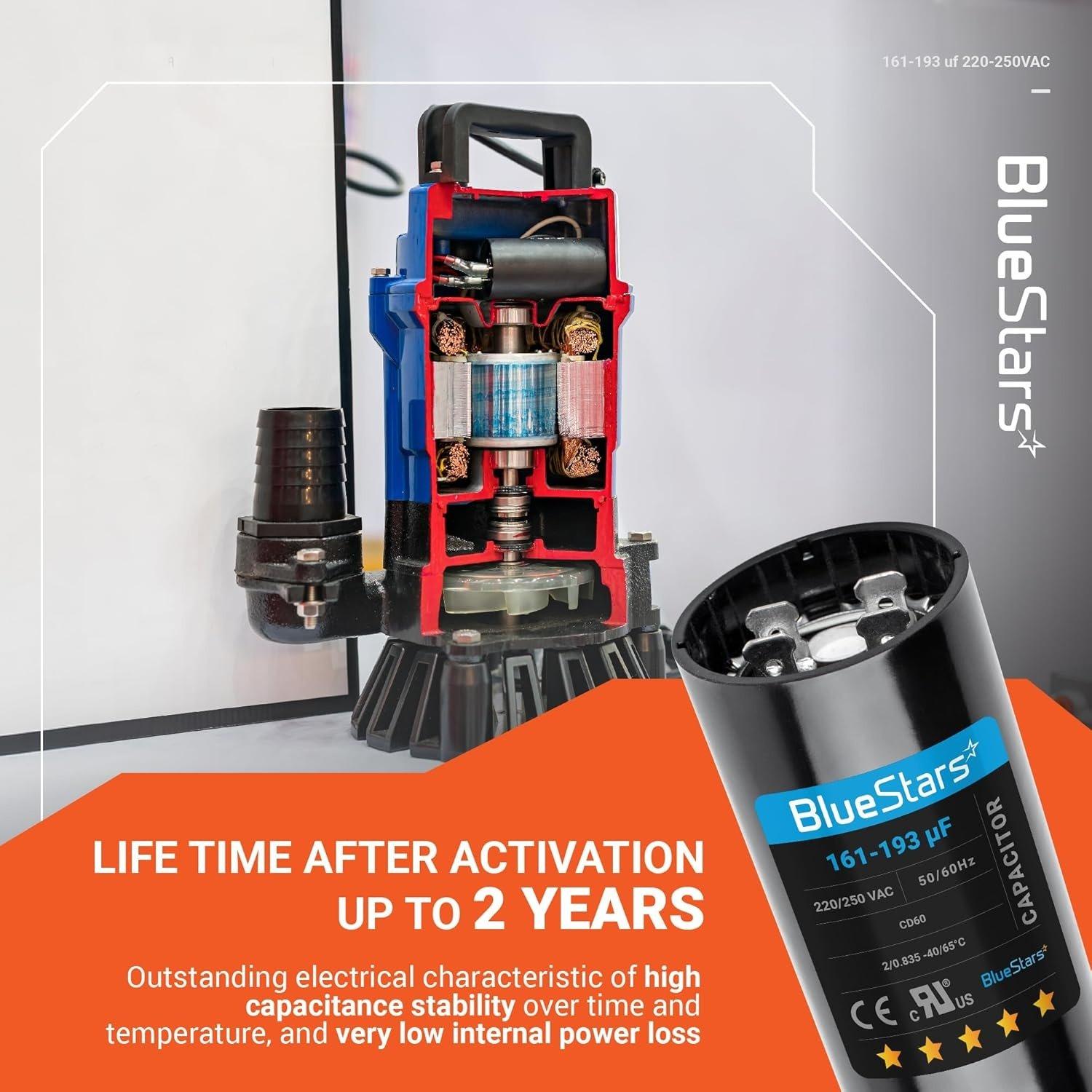 [Lifetime Warranty] 161-193 uF MFD 220-250 VAC 50/60 Hz Round Start Capacitor - Universal Fits Air Conditioners image 1