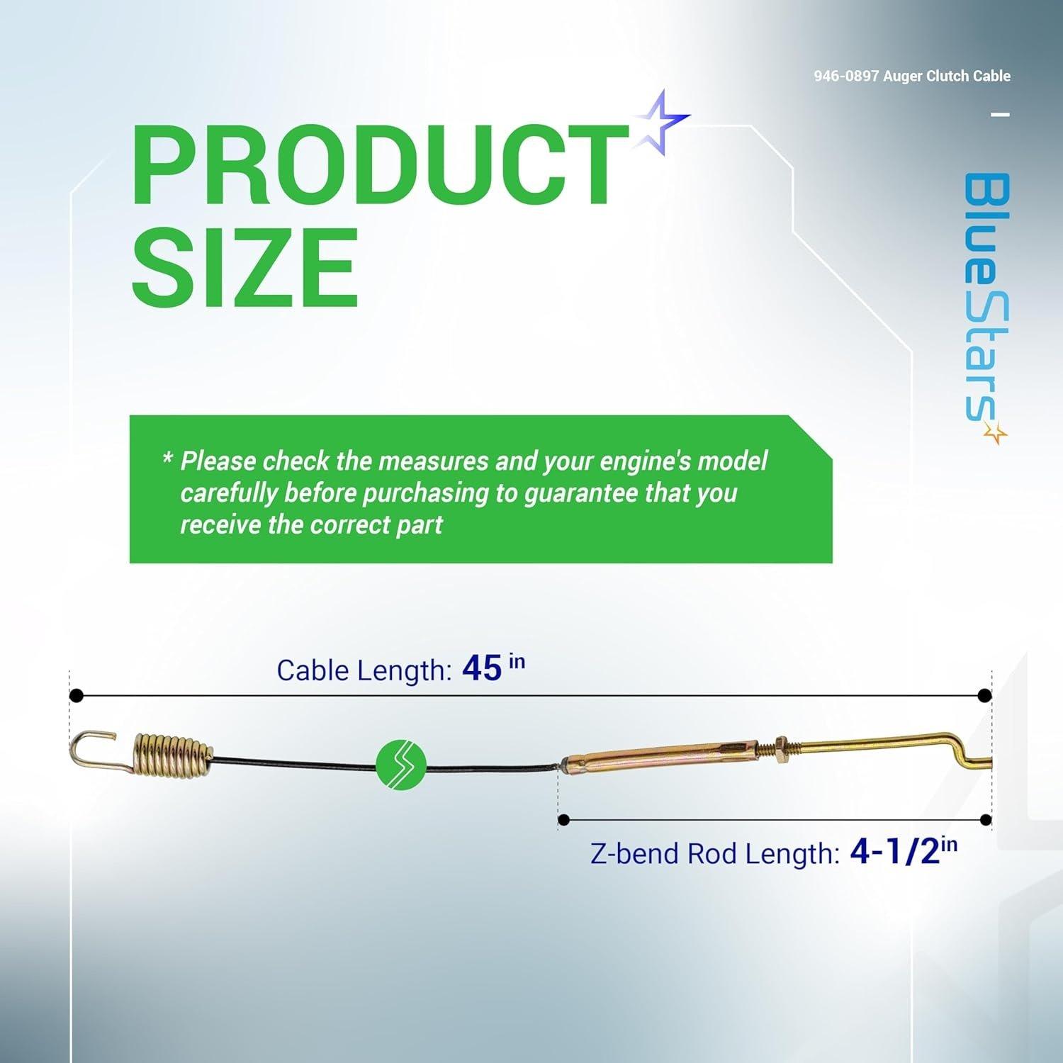 [Lifetime Warranty] 946-0897 Snow Blower Auger Clutch Cable image 3