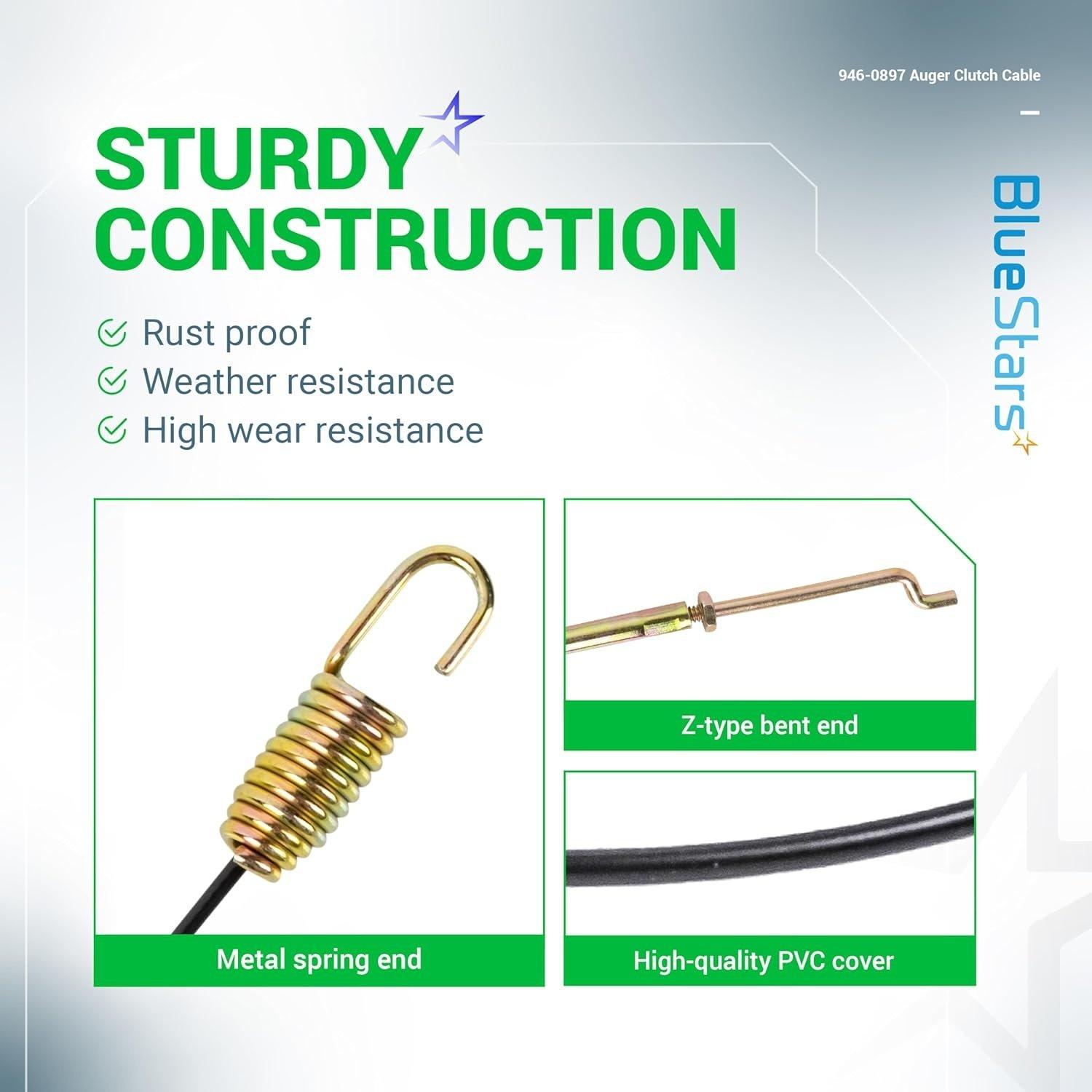 [Lifetime Warranty] 946-0897 Snow Blower Auger Clutch Cable image 4