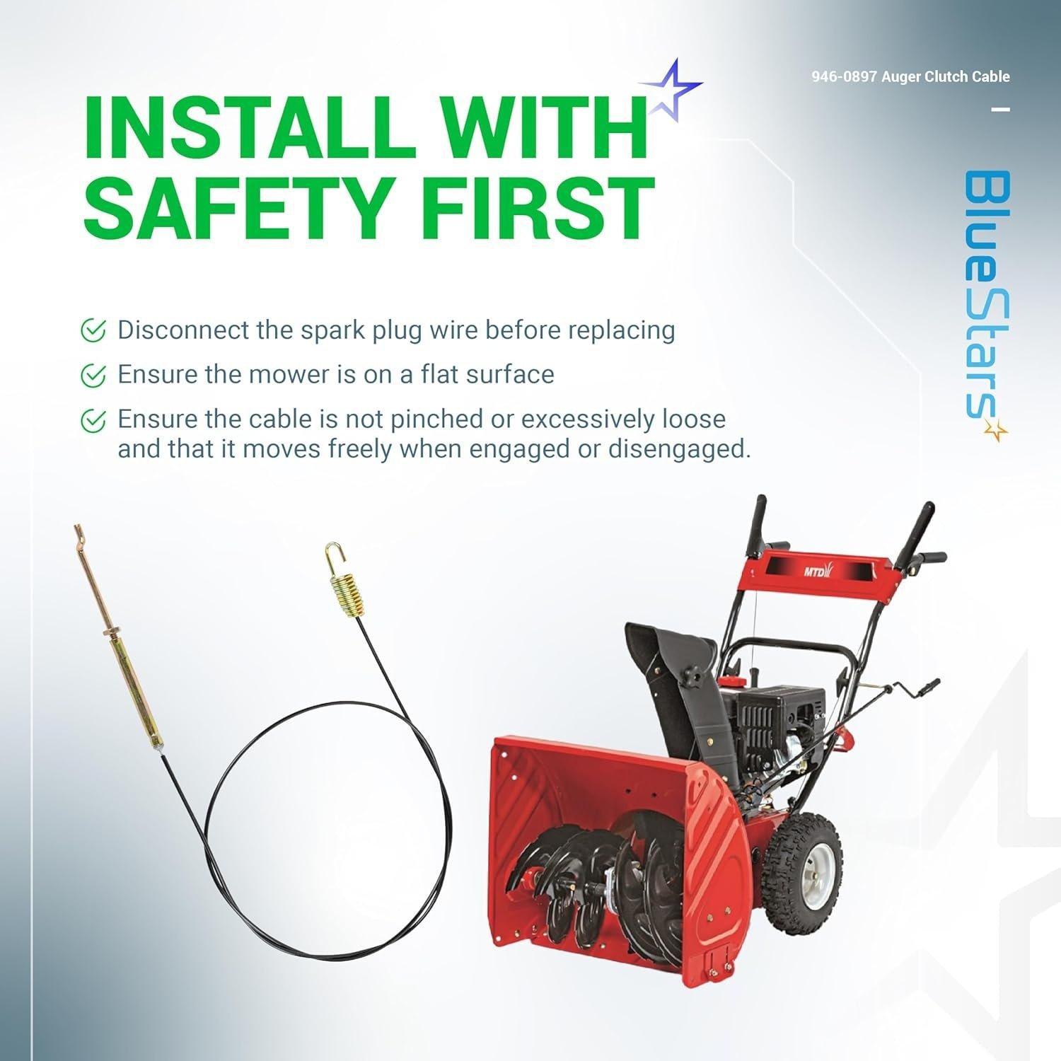 [Lifetime Warranty] 946-0897 Snow Blower Auger Clutch Cable image 1