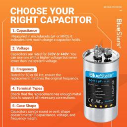 [Lifetime Warranty] 60+10 uF MFD ±5% 370/440 VAC CBB65 Dual Run Circular Start Capacitor - Fits AC Motor Run, Fan Start, Condenser thumbnail 3