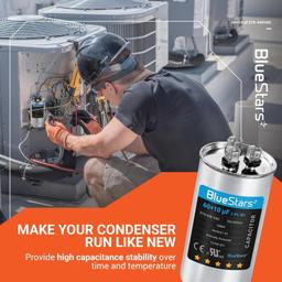 [Lifetime Warranty] 60+10 uF MFD ±5% 370/440 VAC CBB65 Dual Run Circular Start Capacitor - Fits AC Motor Run, Fan Start, Condenser thumbnail 10